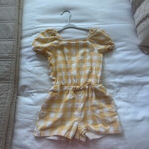 Cat & Jack Yellow Plaid Kids Romper